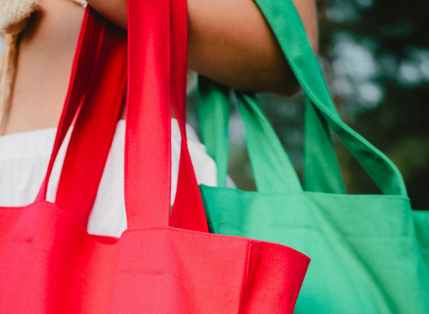 Bolsas reutilizables de colores para supermercado